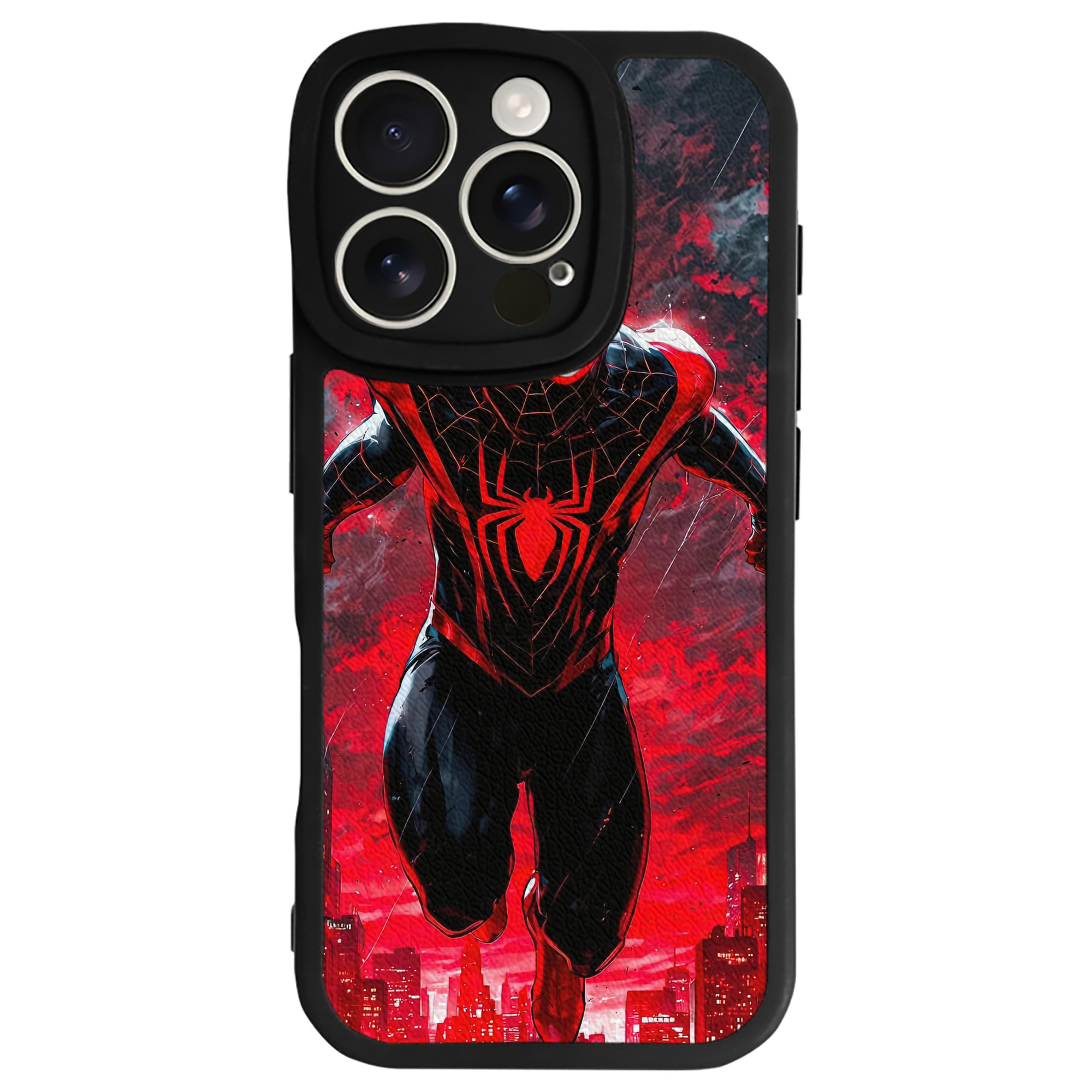 （画像用） Spider Man スパイダーマン 【iPhone 16シリーズ対応】シリコンスマホケース（レザー調） 材質：シリコン